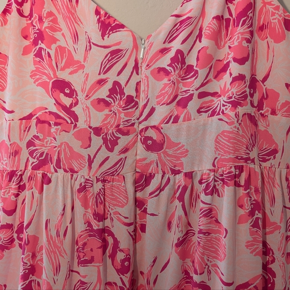 NWT Lilly Pulitzer Melody maxi dress in coral reef flamingle size 14 - Picture 5 of 8